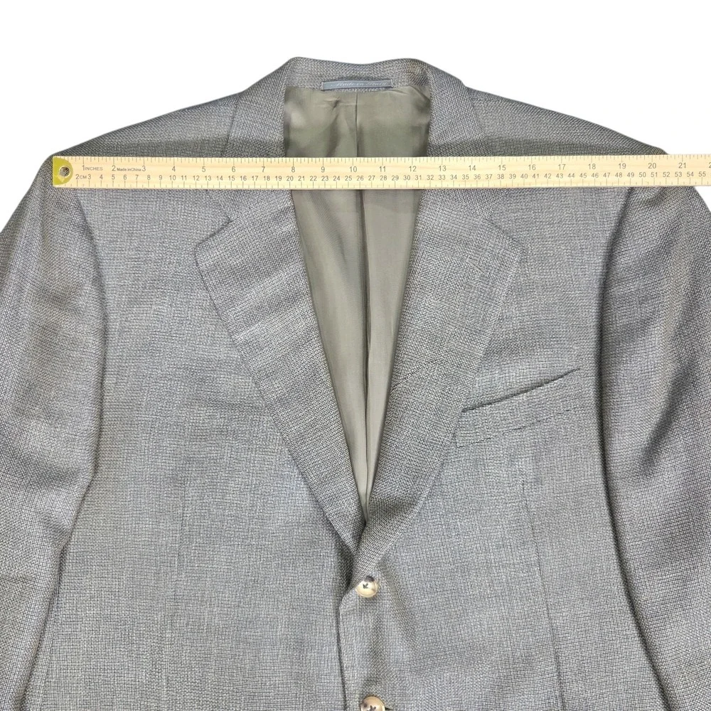 Vtg Ermenegildo‎ Zegna Neiman Marcus Blazer Jacket Cashmere 50L Blue Gold Gray